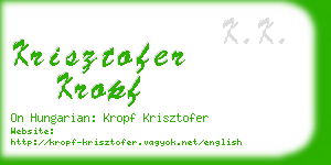 krisztofer kropf business card